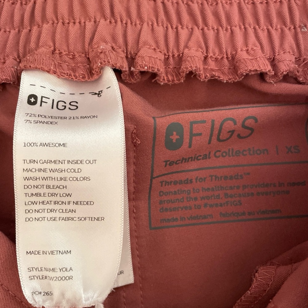 Figs Yola Scrub Pants Bottoms Mauve PO 2656 Women’s XS/XSmall - Picture 3 of 9